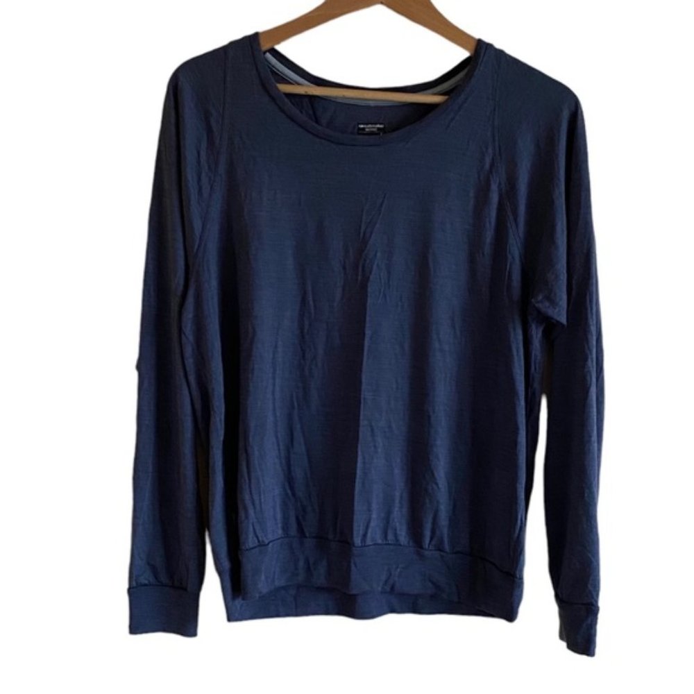 Icebreaker Merino Shirt Woman Large Grey Cool Lite Long Sleeve Base Layer Hiking